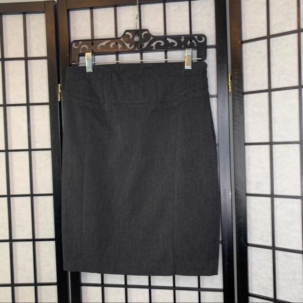 Express Pencil Knee Work Skirt Grey Small 4 - Image 5