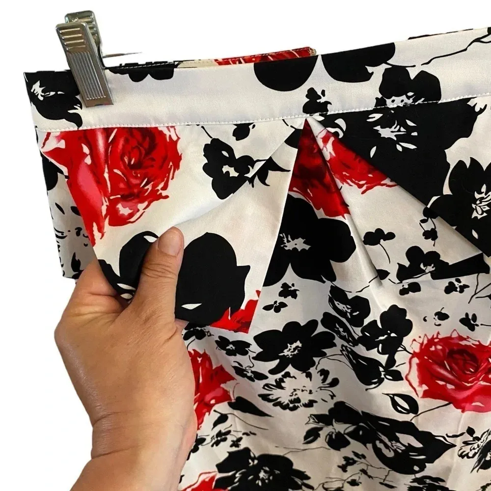 New Grace Karin cotton white red black floral peplum pencil skirt pin up Holiday - Image 3