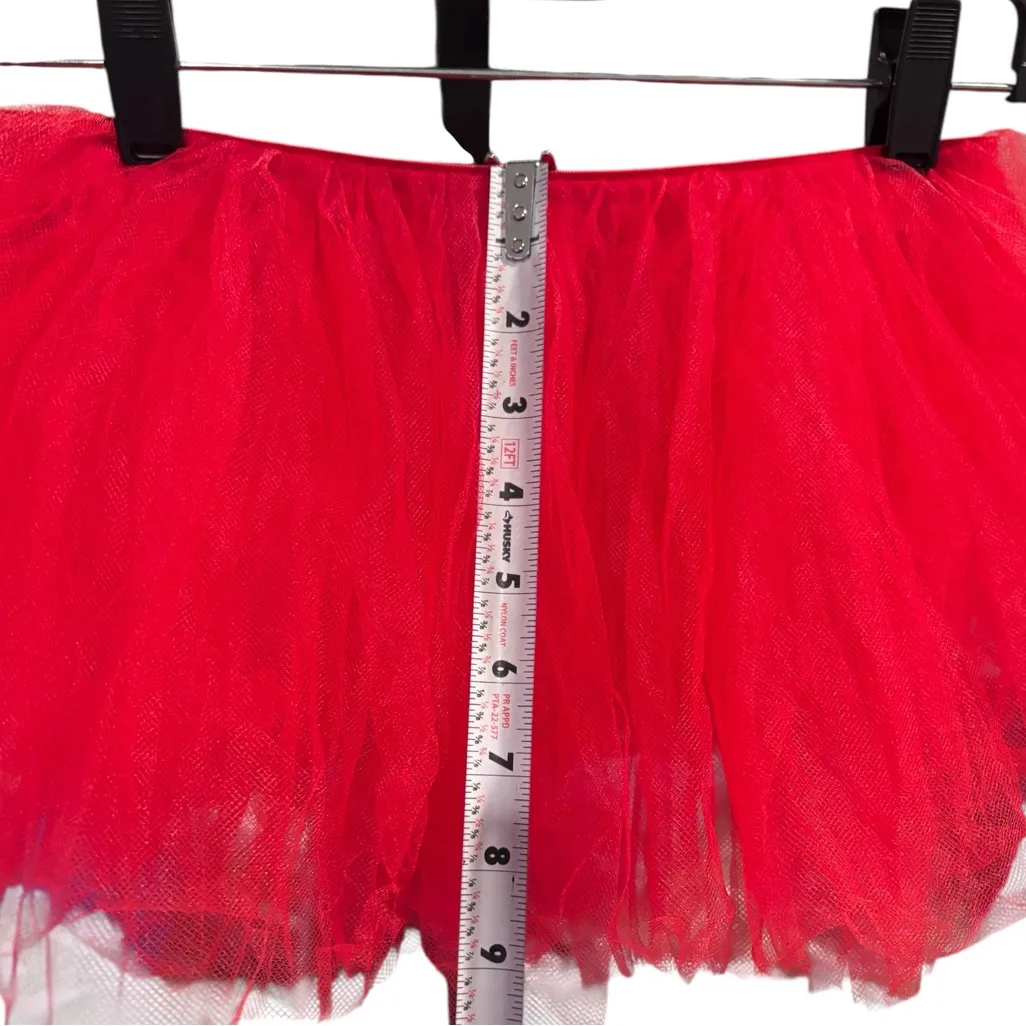 Vibrant Red Tulle Mini Skirt Size Small - Image 6
