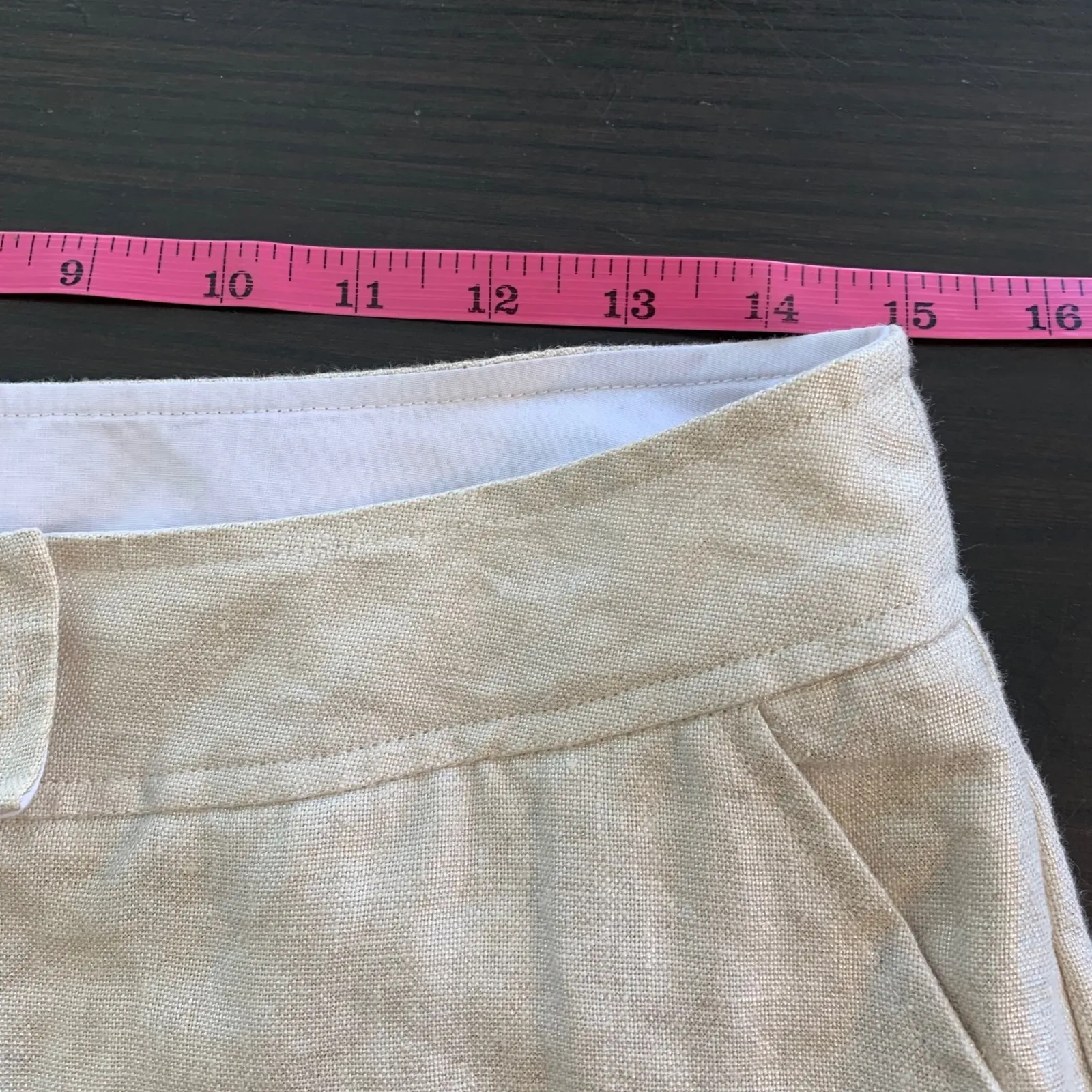 Spiegel Women's Metallic Linen Blend Cuffed Leg Pants Size 10 Neutral Sparkle - Image 9