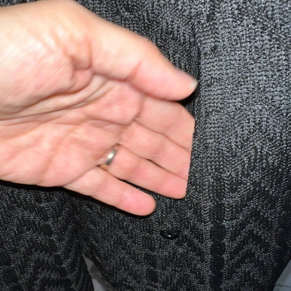 Boston Traders Cable Knit Sweater Jacket Full Zip Black Fleece Lined Size M - Image 7