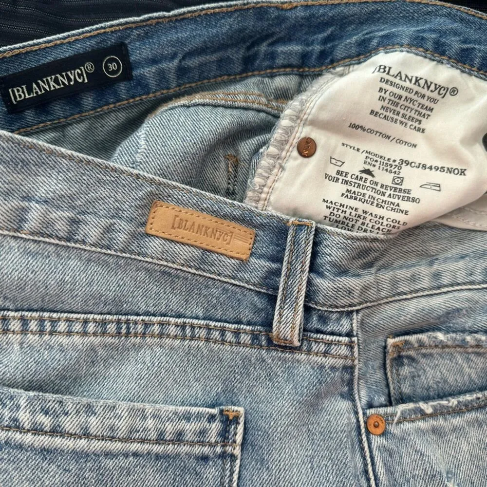 Blank NYC Distressed Cut-Off Denim Jean shorts Light Wash %100 Cotton Daisy Duke - Image 6