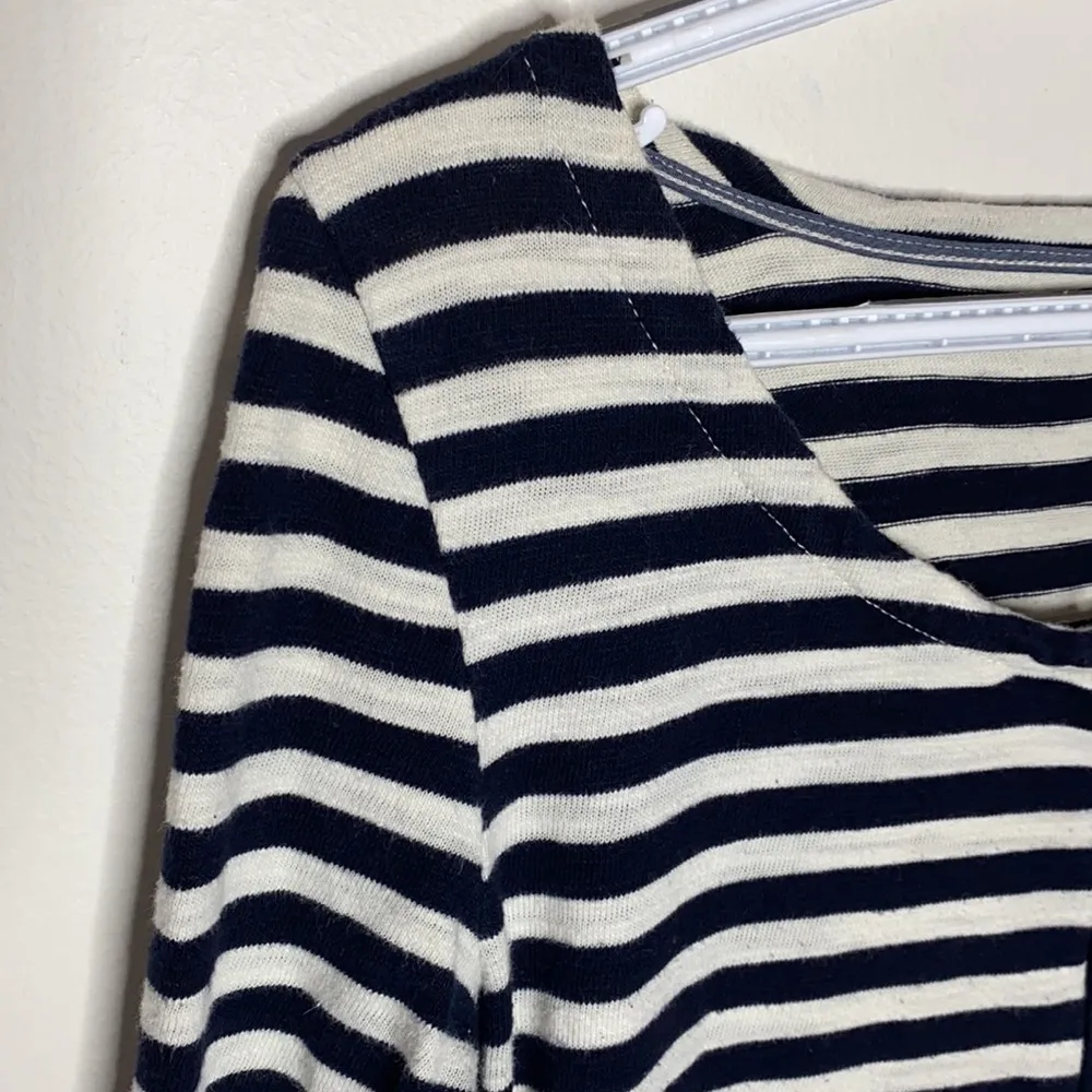 J Crew half zip stripped cotton dress with 3/4 sleeves size S - Image 5