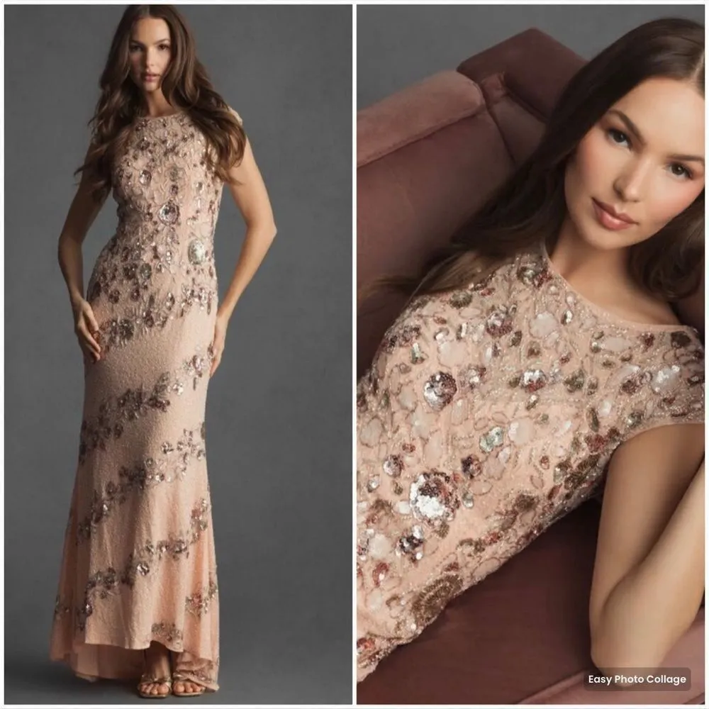 MAC DUGGAL 5500 Womens Embellished Bateau Neck Cap Sleeve Gown - Image 2