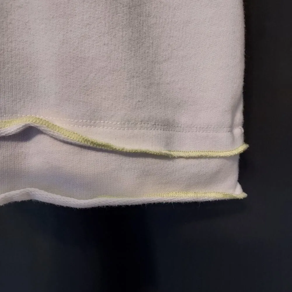 Weekend Clothesline White Hooded Sleeveless Floral Flower Patch Vest Sweater Green Size L - Image 9