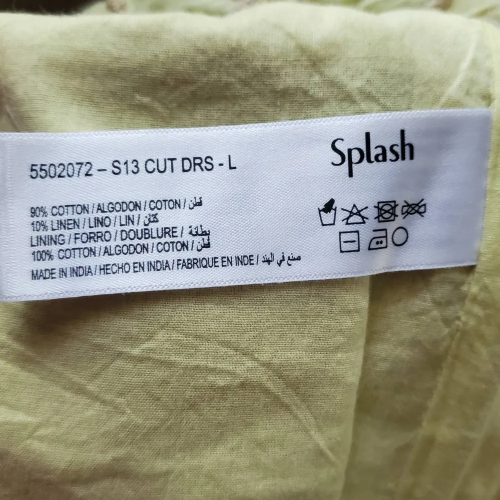 Splash Sleeveless Cotton Linen Blend Floral Embroidered Beige Sundress 10 - Image 6