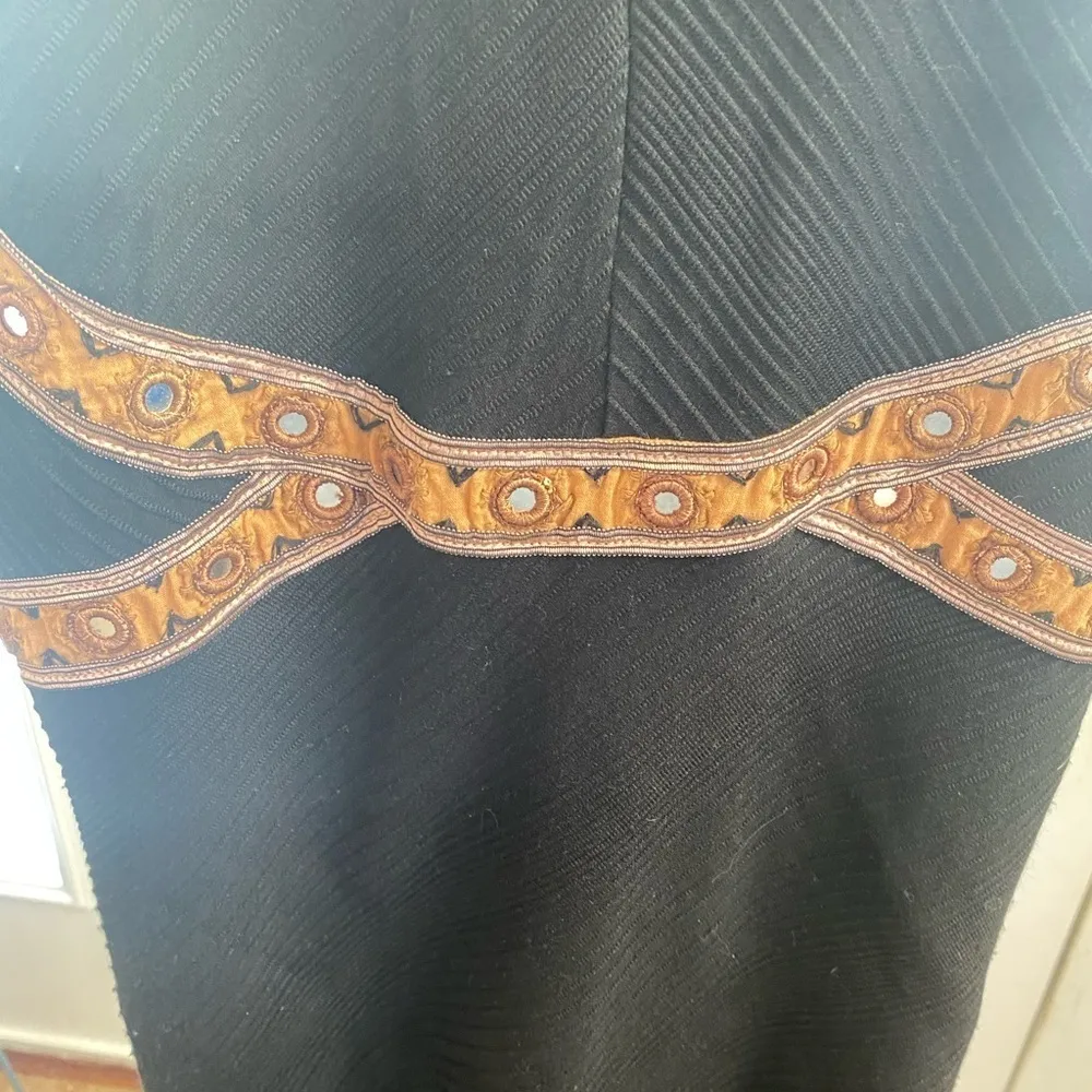 Free People Nwot BLACK BROWN  BODY CON DRESS WIRH MIRRORED EFFECT SIZE S - Image 3