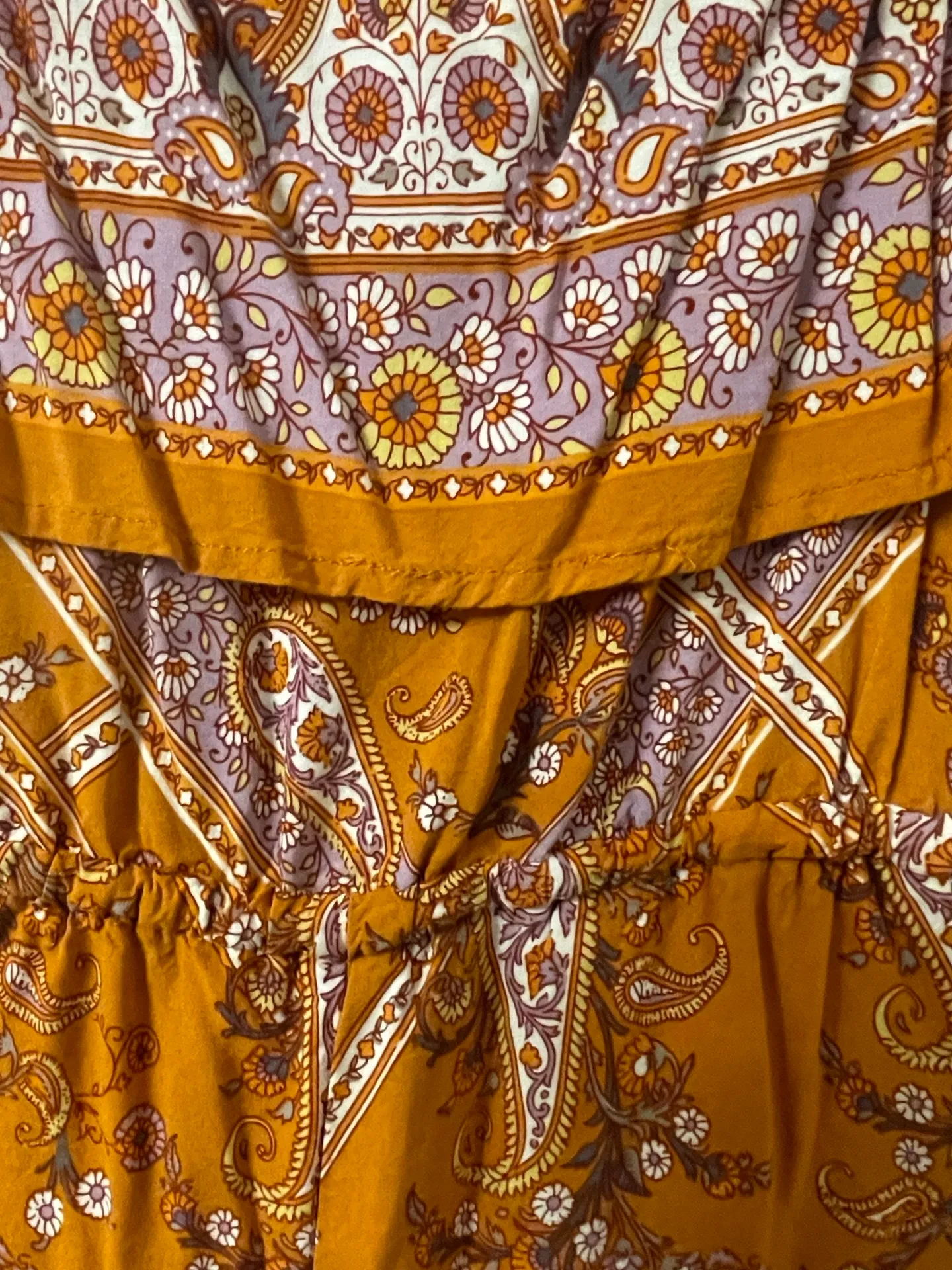 Orange Floral Print Romper Size M - Image 3