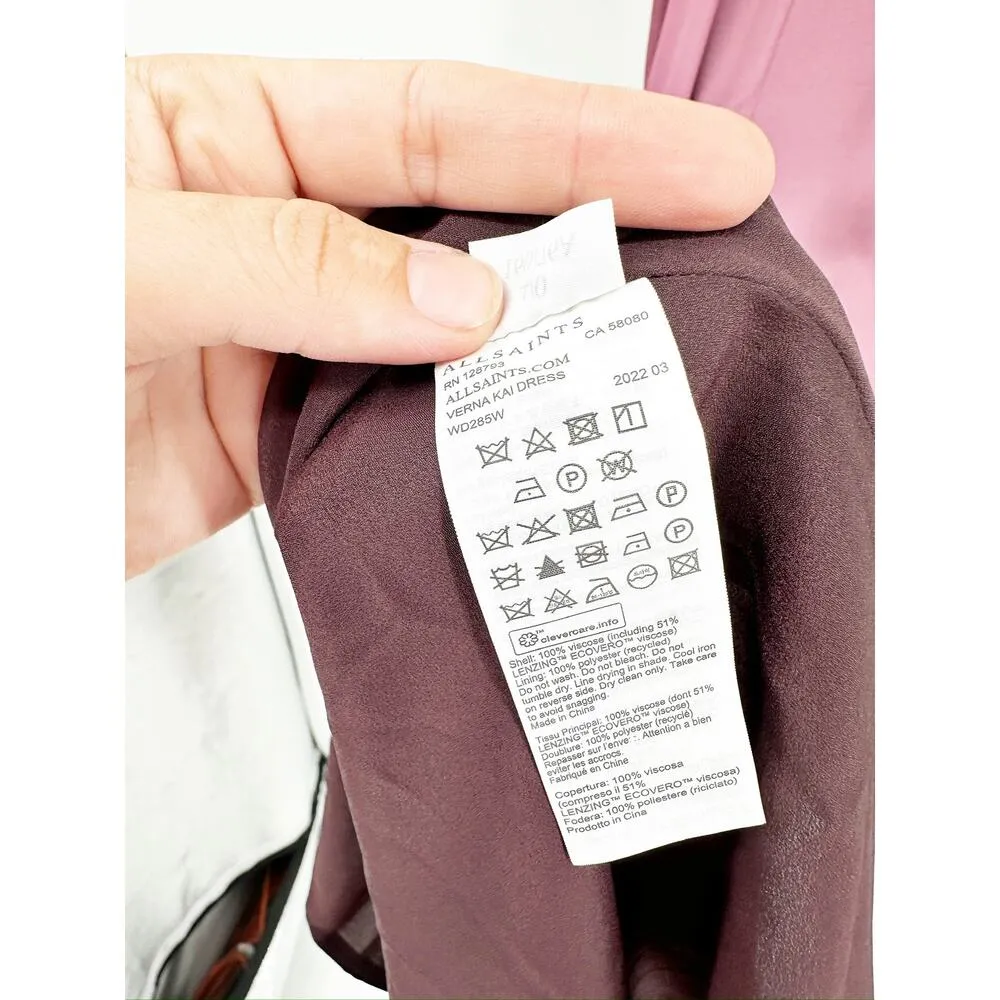 AllSaints Vera Kai Berry Pink Ombre Sleeveless Racerback Maxi Dress Size 0 - Image 3