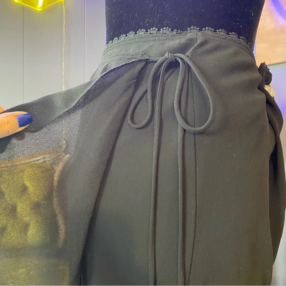 Vintage 90s Miss California Black Wrap Skirt Size XL - Image 4
