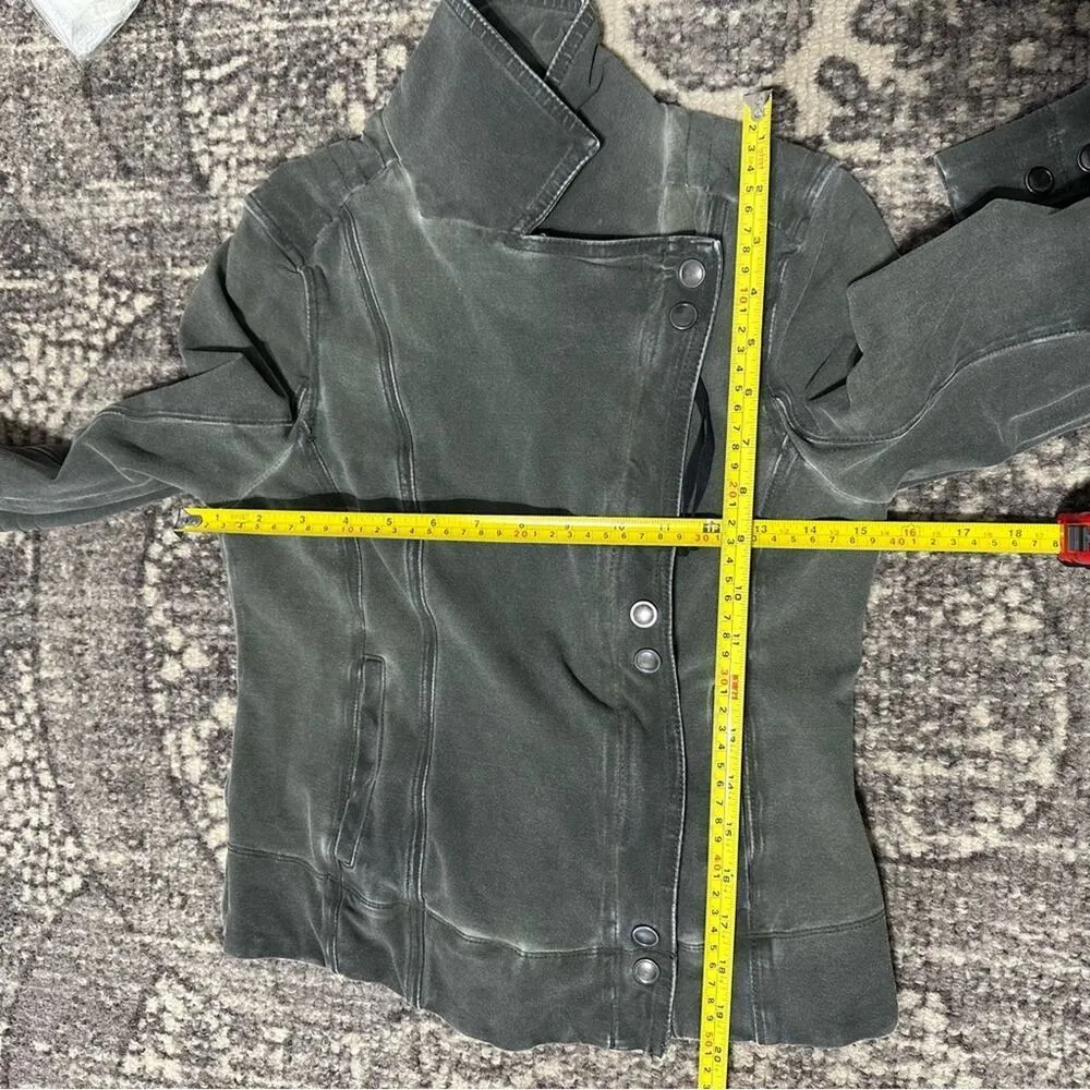 Marrakech Anthropologie Women’s Size XS Faded Black Cotton Meri Moto Jacket - Image 10