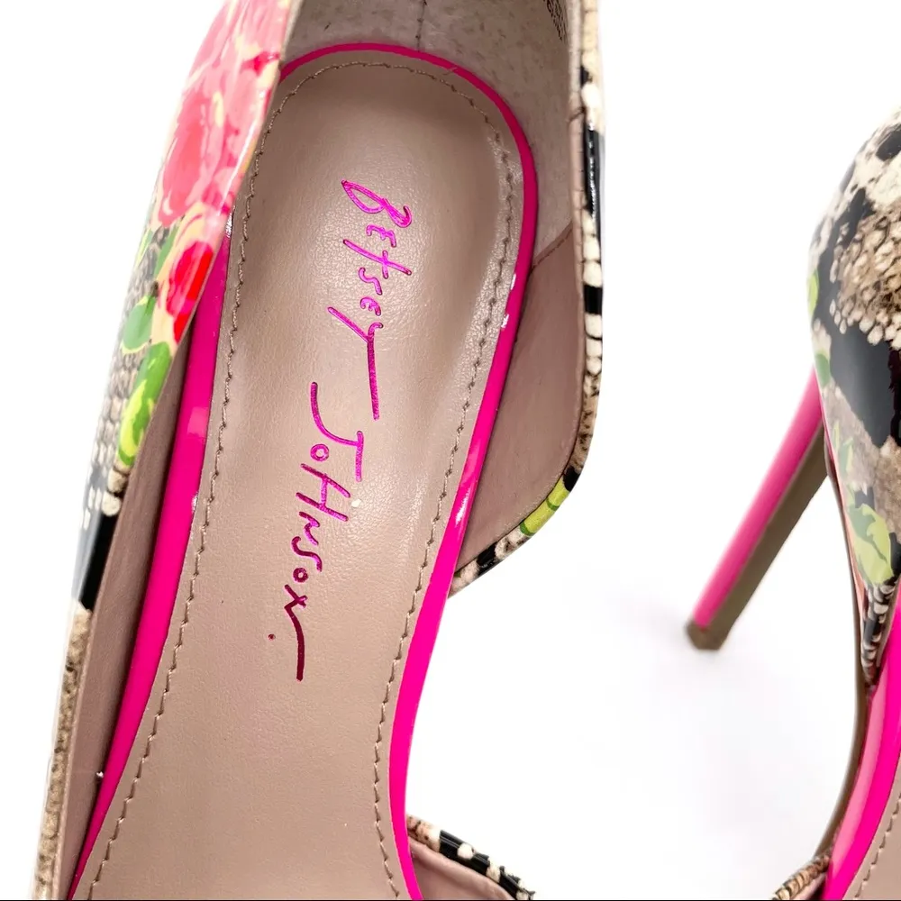 Betsey Johnson Prince Floral Snake Print Bow Pumps - Image 11