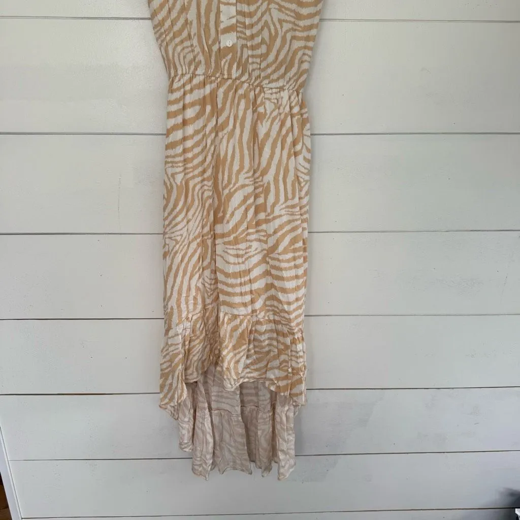 Fair Haven Women’s Medium Tan Patterned Maxi Dress Flowy - Image 2