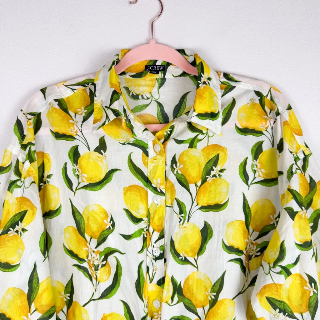 J. Crew Cinched Shirt Dress in Limoncello Cotton Voile Size Small - Image 4