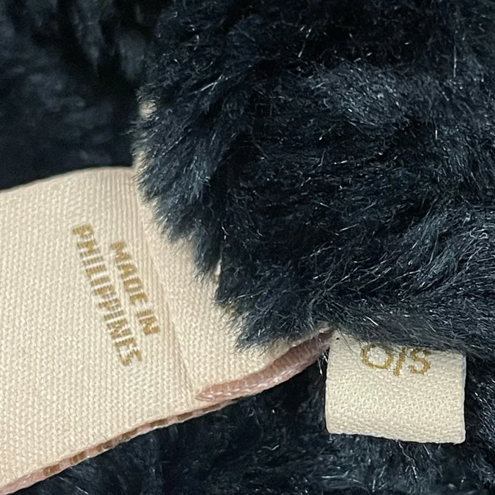 Fownes Vintage Suede Faux Fur Bucket Hat Lined Y2K Retro Street Chic Black - Image 4