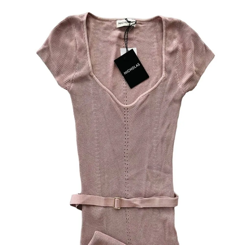 NICHOLAS Estelle Short Sleeve Knit Midi Dress Size Small NEW Party Wedding - Image 4