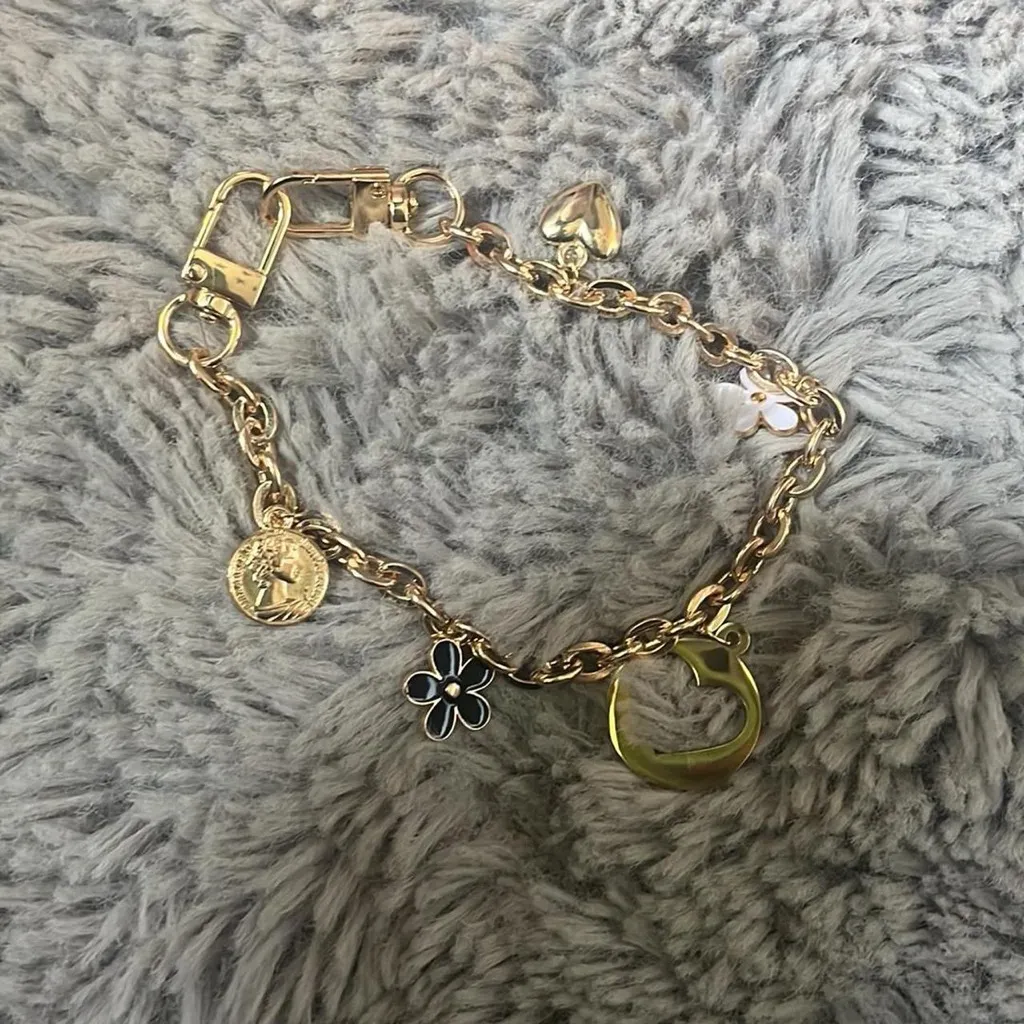 Gold tone  Bracelet with Delicate Charms - Image 3