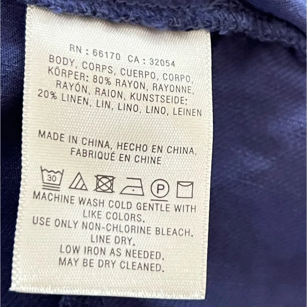 Anthropologie Hei Hei Linen Blend Twist Front Wrap Skirted Shorts | Blue | XS - Image 6