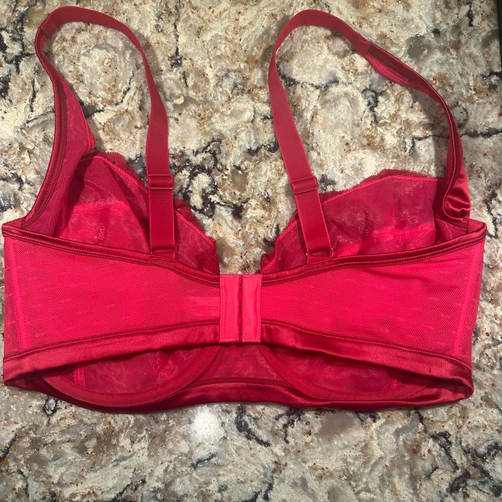 Adore Me Unlined Plus Red Lace Bra Size 38 H - Image 3