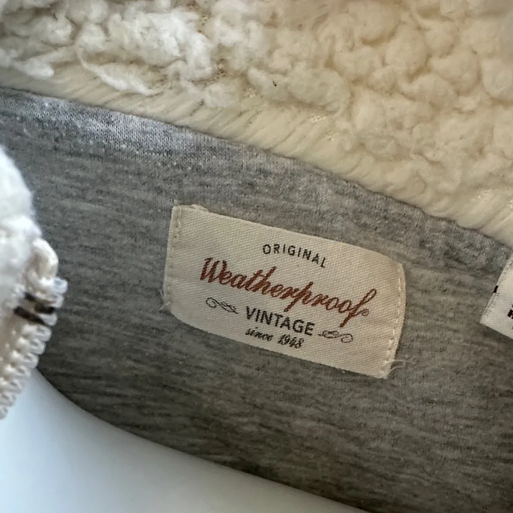 Weatherproof Cream and Gray Teddy Jacket - Image 3