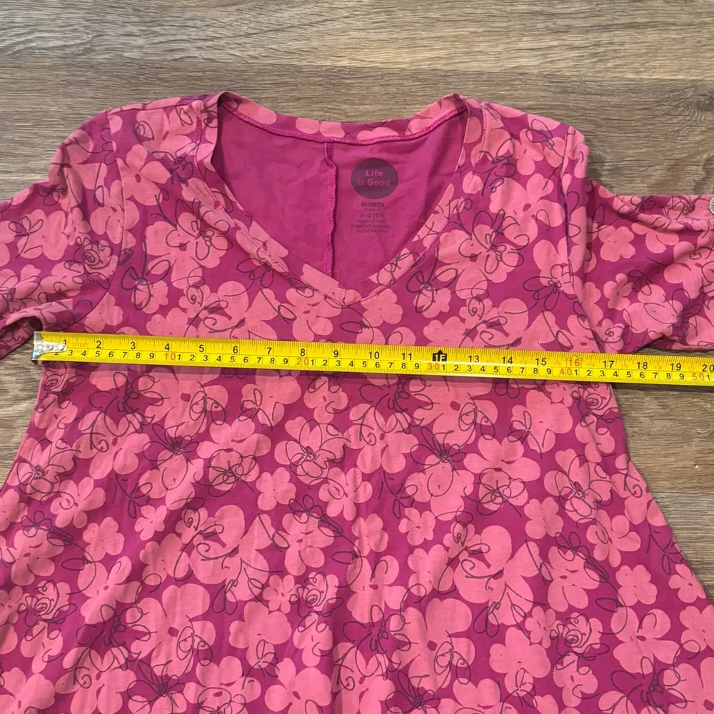 Life is Good Floral T-Shirt Dress – Classic Fit – Size Small - Image 6