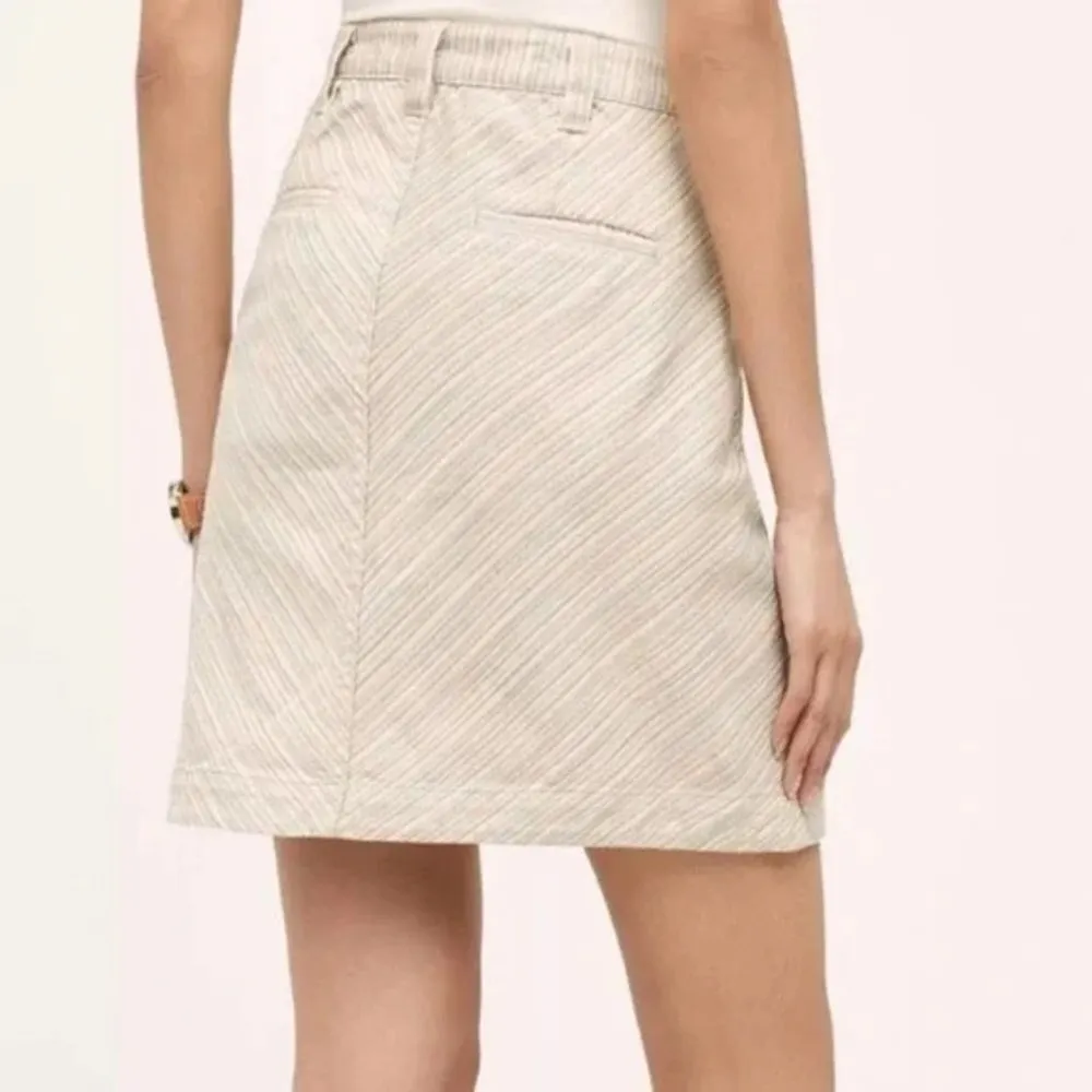 Anthropologie Pilcro & Letterpress Skirt 4 A-line Multicolor Stripe Button Mini - Image 11