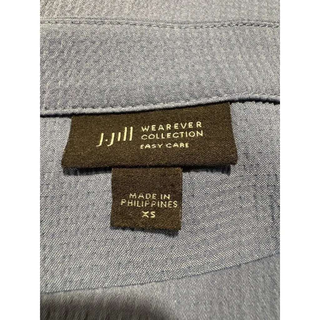 J. JILL Wearever Collection Woven Boatneck Tunic Dusty Blue Quiet Luxury Size XS - Image 7