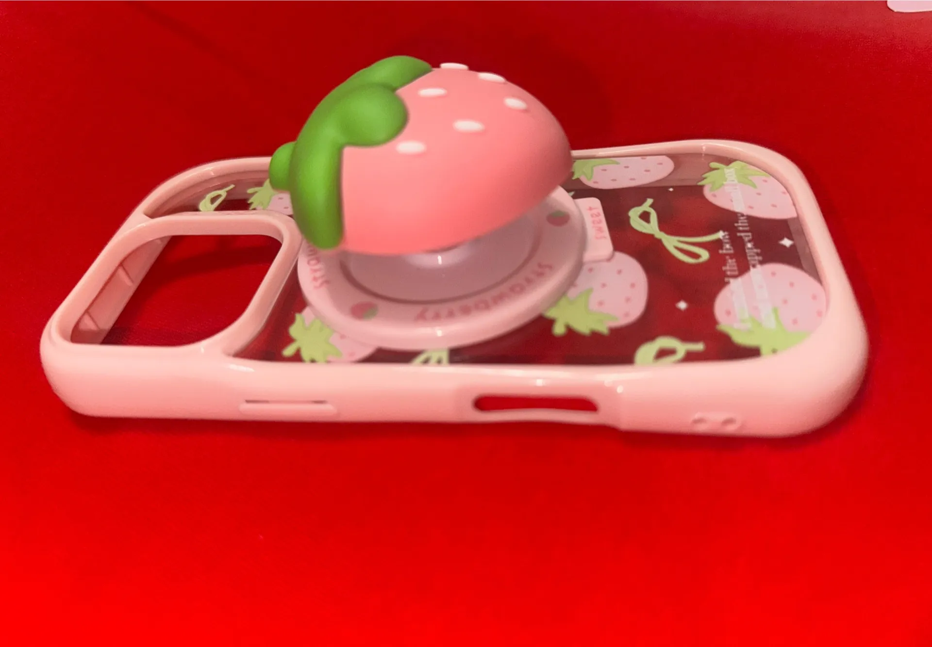 Pink/ clear phone case 16 pro with popsucket Pink - Image 3