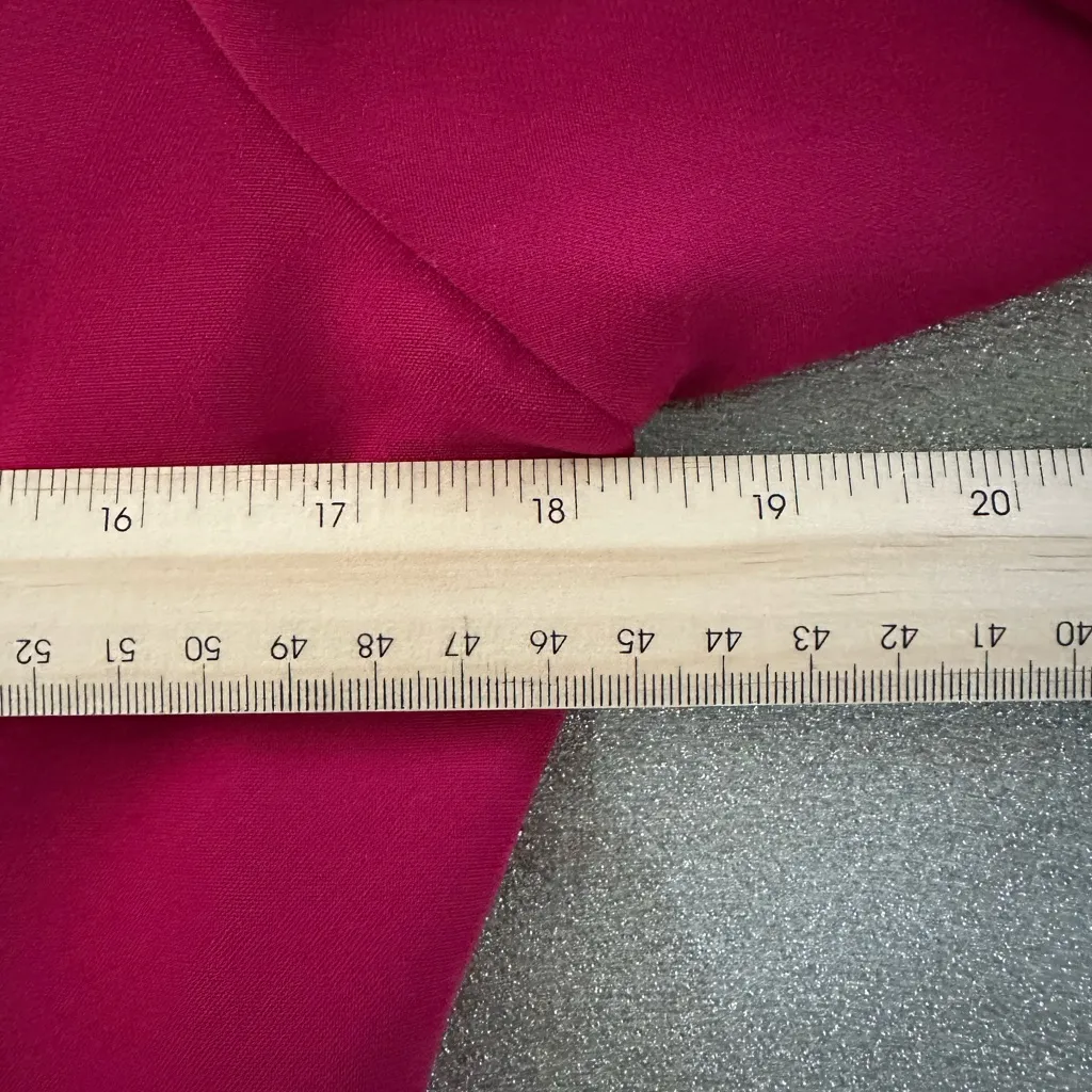 Maggy London Fuchsia Asymmetric Neckline Long Sleeve Sheath Dress (1086) - Image 11