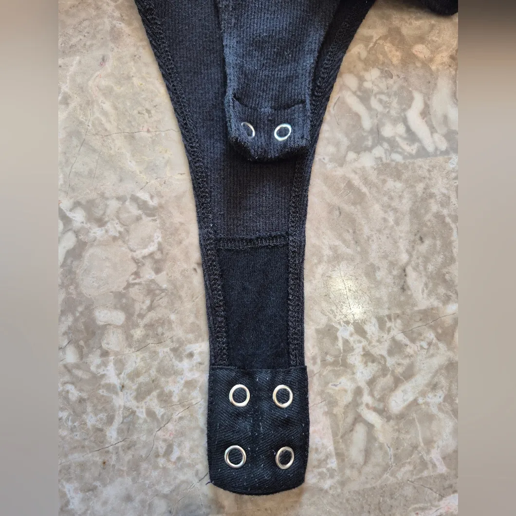 7 For All Mankind Black Long Sleeve Black Bodysuit Medium - Image 6