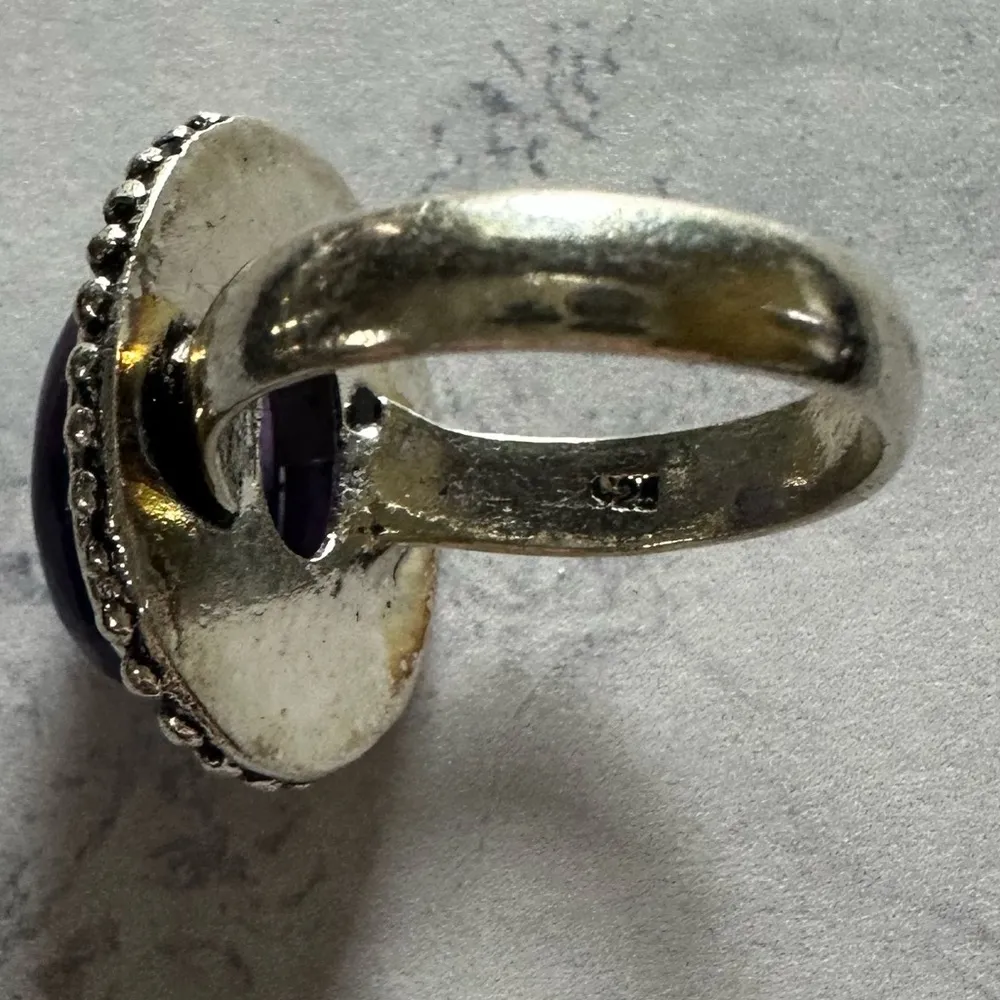 Amethyst Genuine Stone 925 Sterling Silver Ring Purple - Image 2