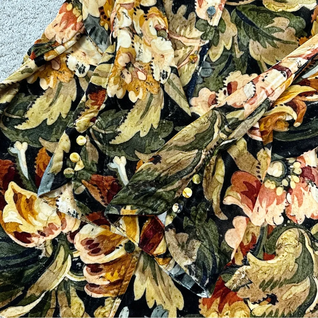 Soft Surroundings Icon Silk Velvet Poets Tunic Shirt Longsleeve in Multicolor PS - Image 8