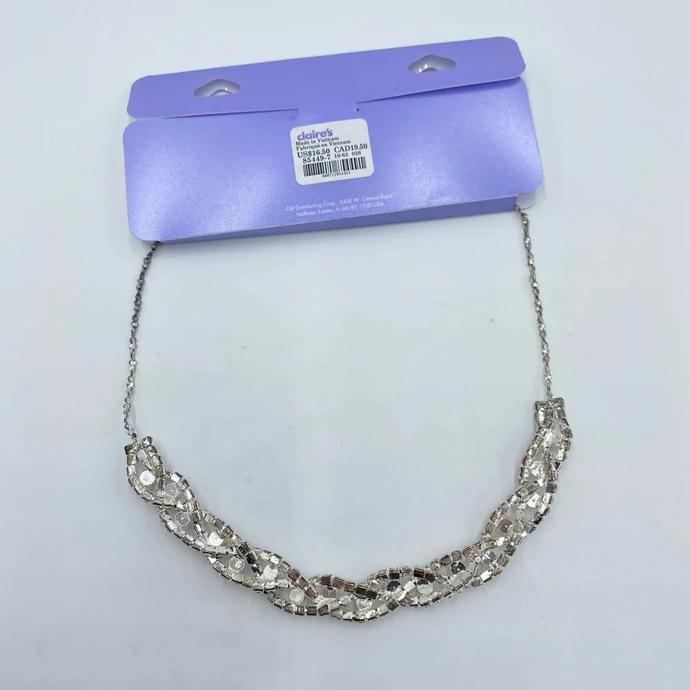 Claire's Crystal Twist Costume Jewelry Necklace NEW Wedding Prom Home Coming - Image 2