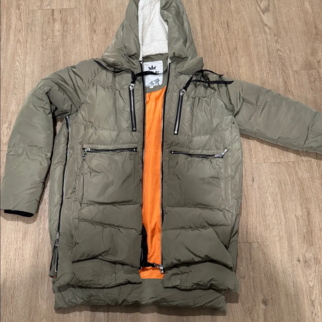 Orolay Olive Green Puffer Jacket with Hood - Image 3