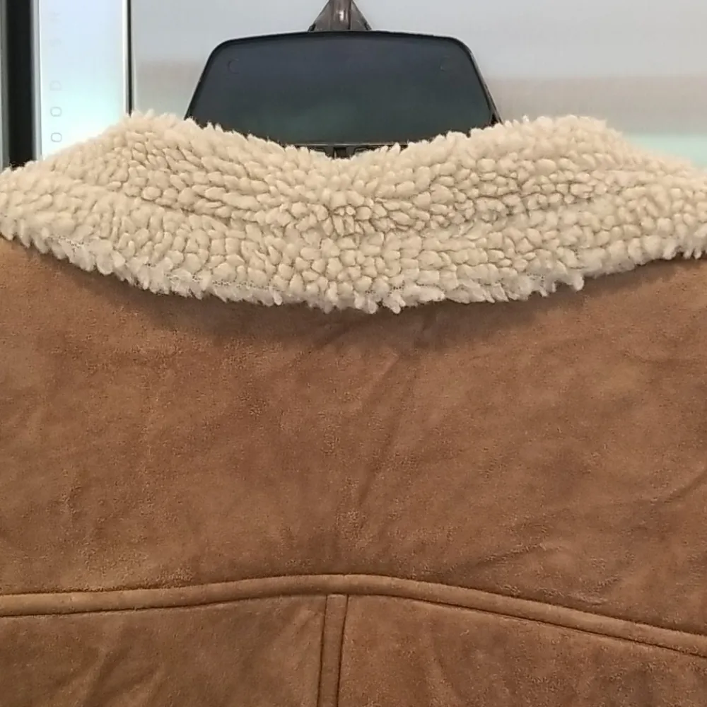 💕ZARA💕 Brown Faux Suede Sherpa Coat Boho Chic Large - Image 6