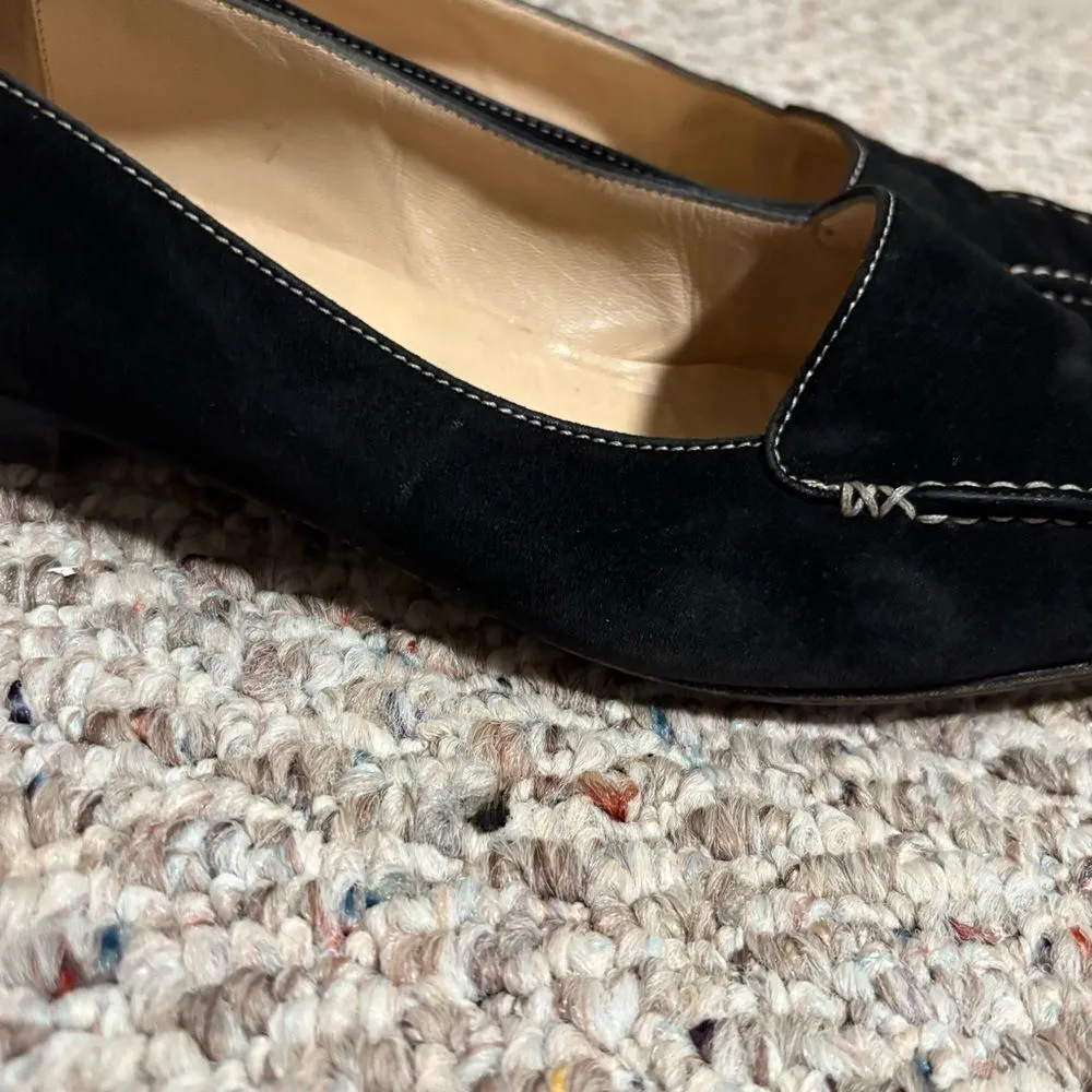 Manolo Blahnik Suede Point Toe Loafer Black- Size 39 (9) - Image 4
