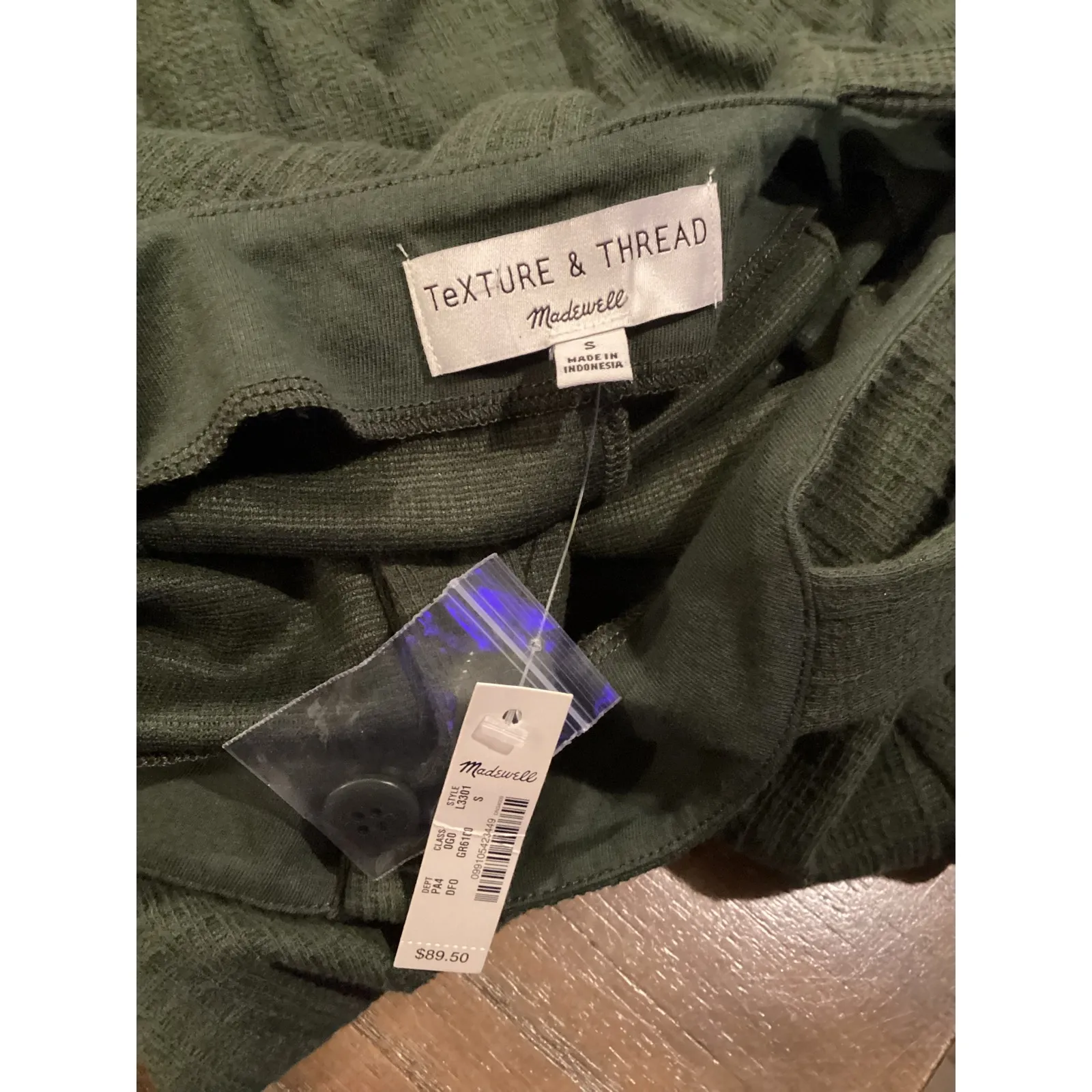 Madewell Texture & Thread Button-Front Tank Dress in Dark Forest Green Sz S NWT - Image 10