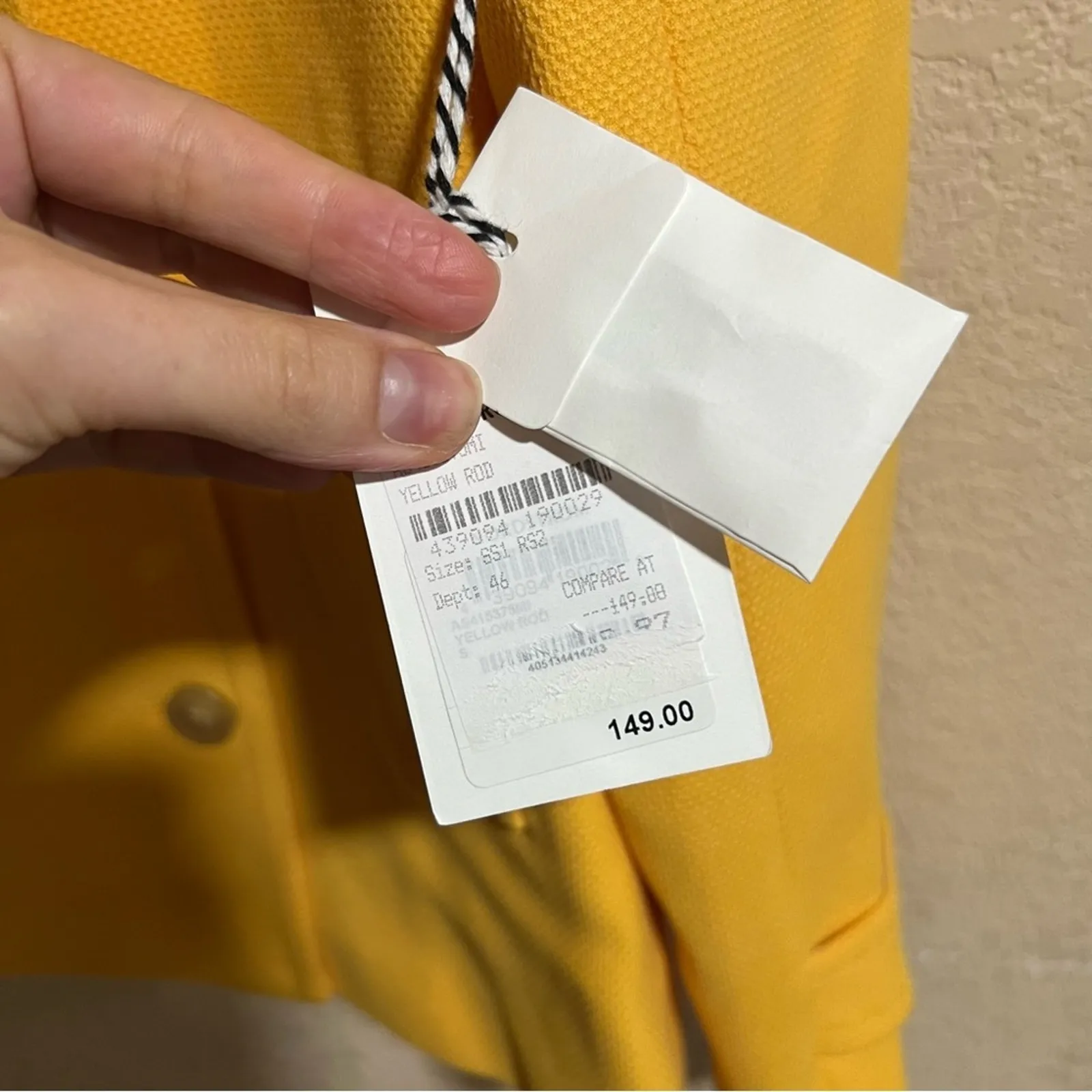 1901 bright yellow rod double breasted coat NEW S - Image 8