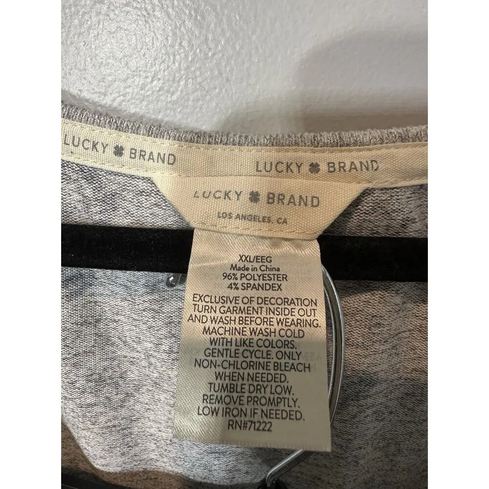 Lucky Brand Womens XXLarge 2PC Pajama Set Blue & Gray Floral Tank & Pants Soft - Image 3