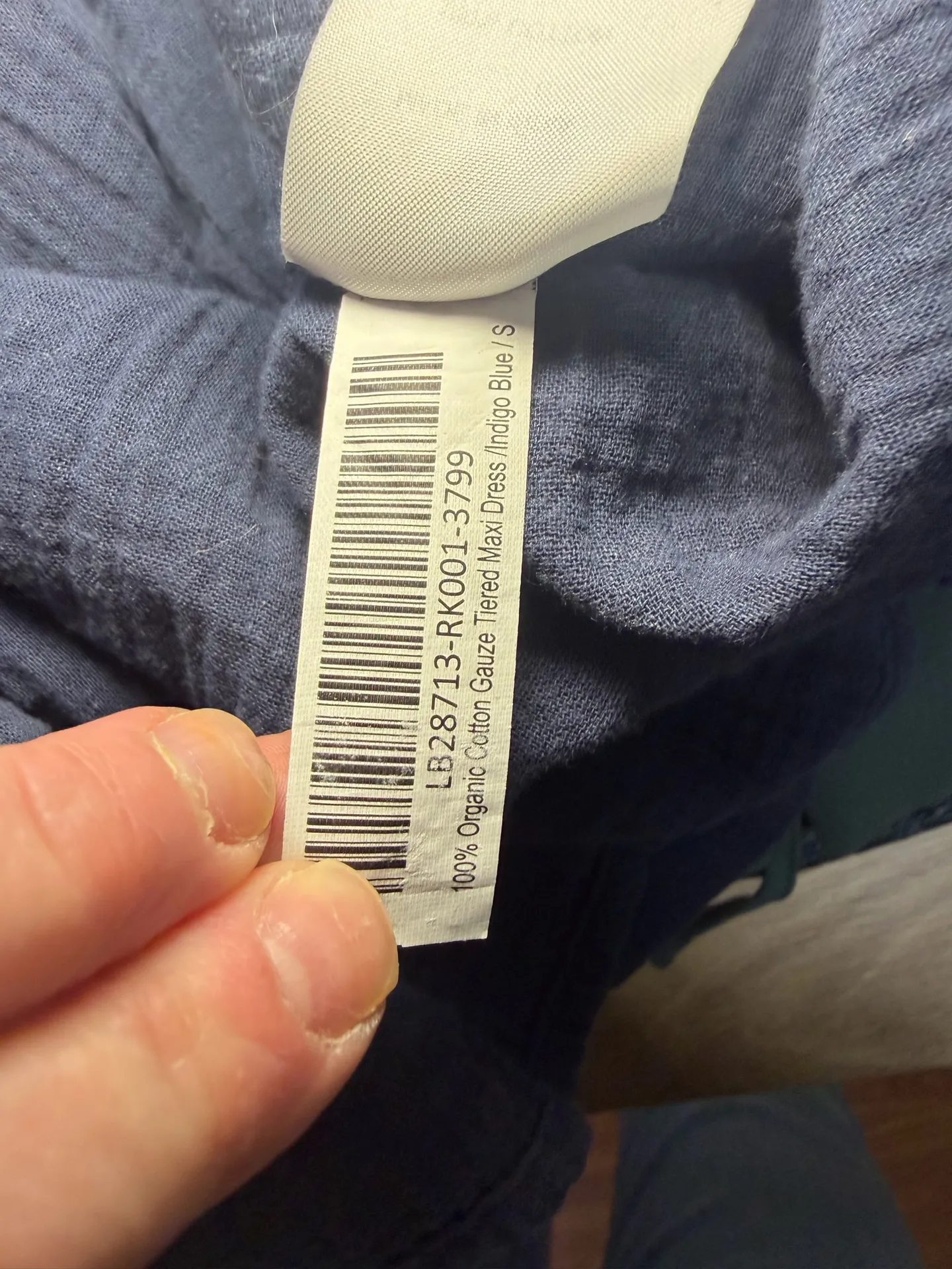 Quince 100% Organic Cotton Gauze Tiered Maxi Dress Indigo Blue Size Small.  - Image 7