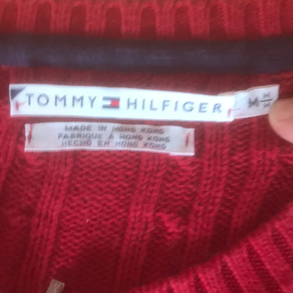 Tommy Hilfiger red zip sweater sz M - Image 2