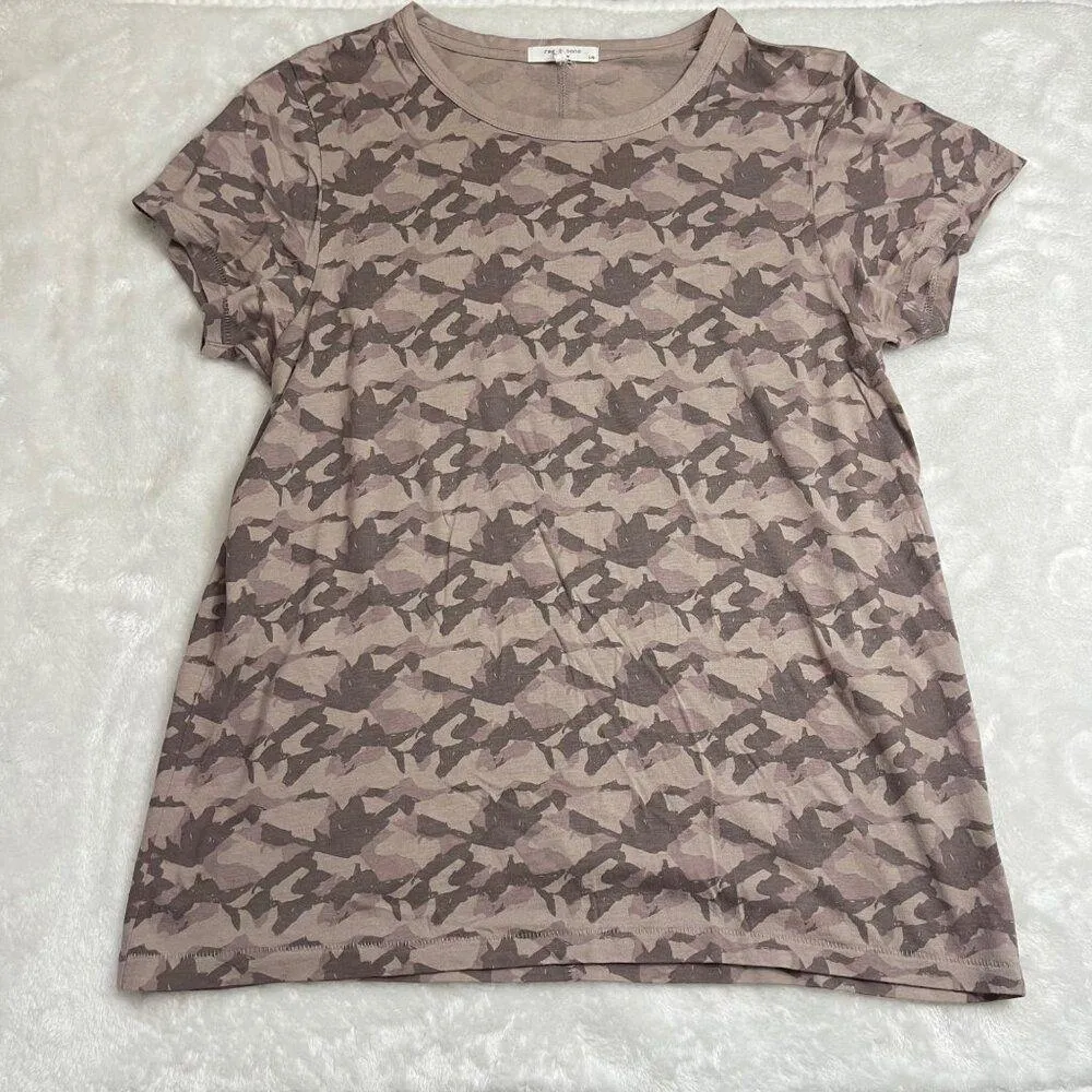 Rag & Bone Womens Camouflage Print T-Shirt Size Large Lightweight Cotton Viscose - Image 4