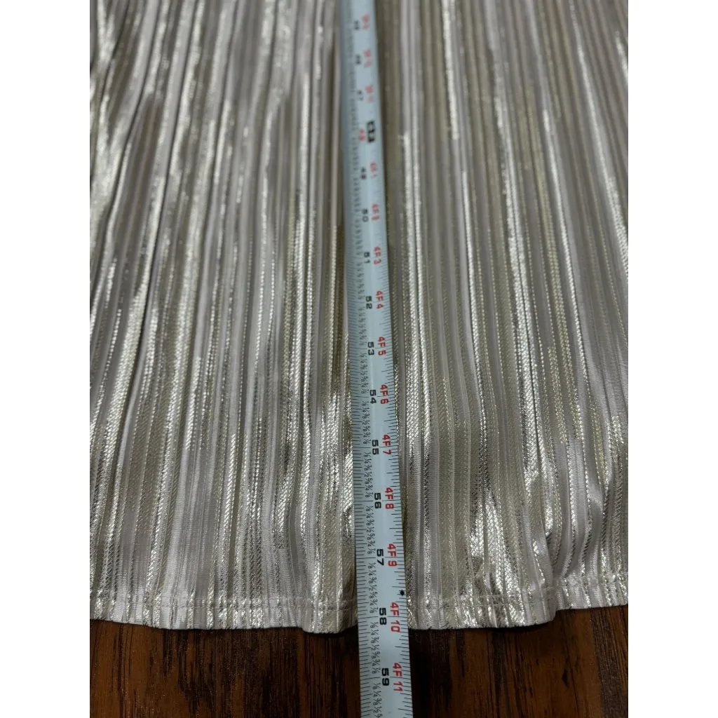 Caramela M Metallic Silver Off Shoulder Maxi Dress Evening Gown Elegant Chic - Image 13