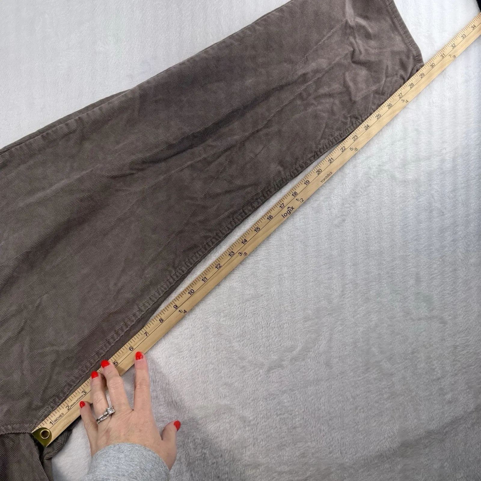 Gap Sz 35 20 High Rise Corduroy '90s Straight Pants Plymouth Rock Brown Grunge - Image 12