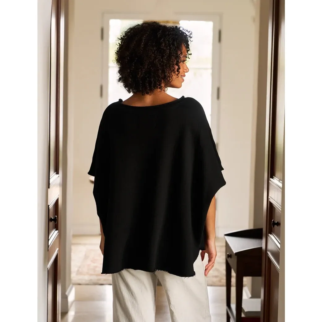 Frank & Eileen OLIVE Original Capelet Black Raw Hem One size top - Image 3