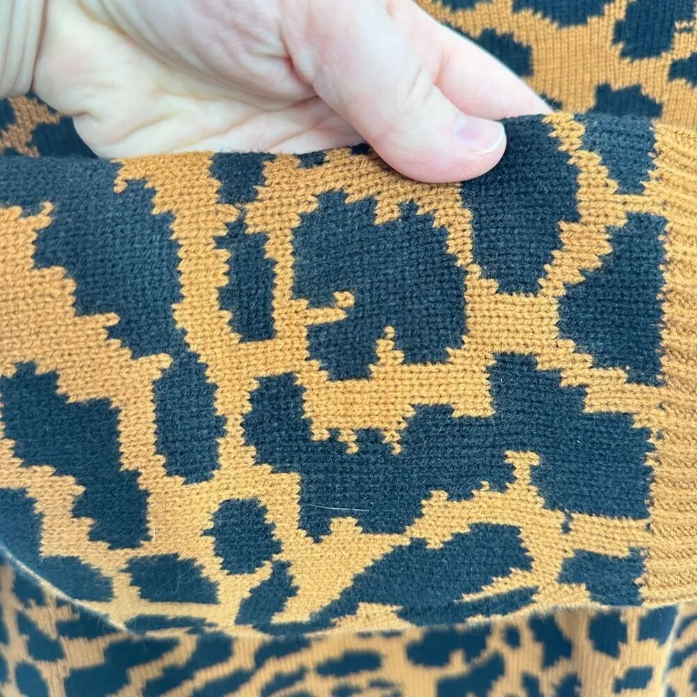 Lane Bryant Leopard Print One Shoulder Sweater‎ 18/20 Brown & Black Knit Womens - Image 5