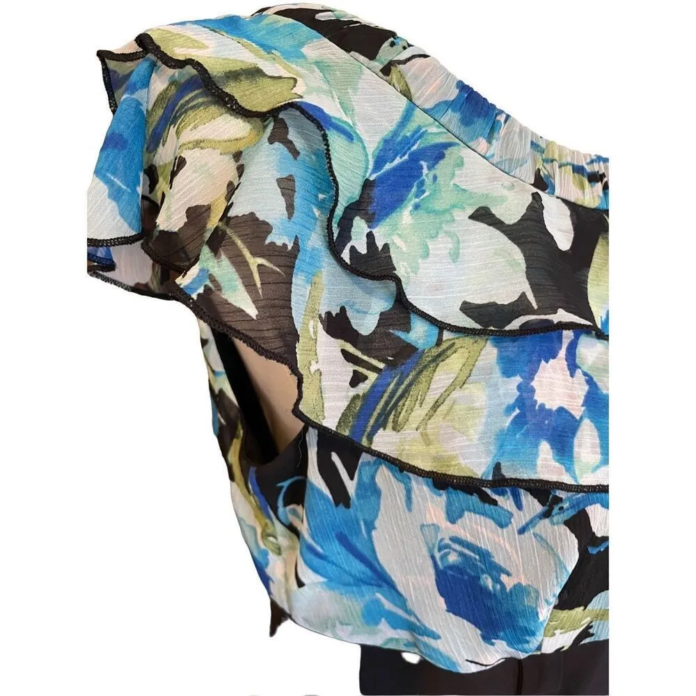 AB Studio Multi-Color Floral Design Dress Size 12-EUC - Image 7