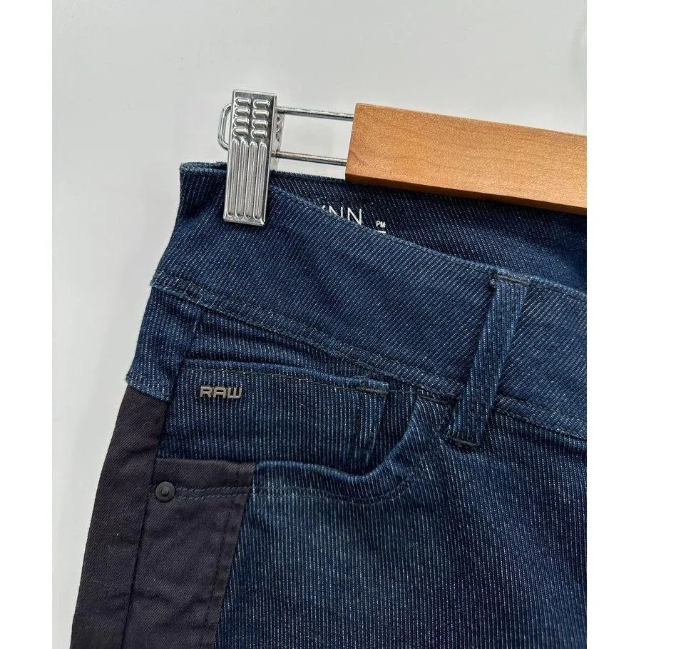 G Raw Jeans Women 28 x 32 Blue Dark Wash Denim Lynn Mid Skinny Cotton Blend - Image 5