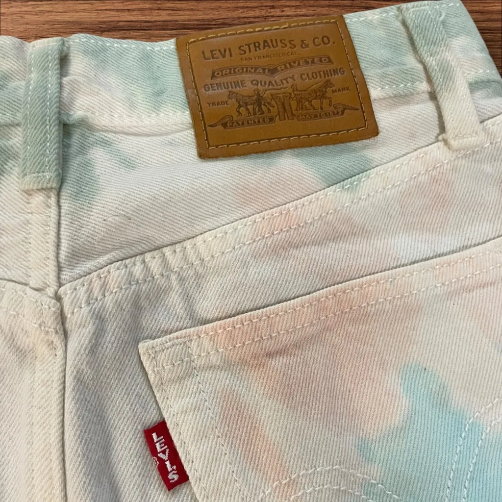 Levi's Premium Deconstructed Tie Dye Denim Skirt - Image 8