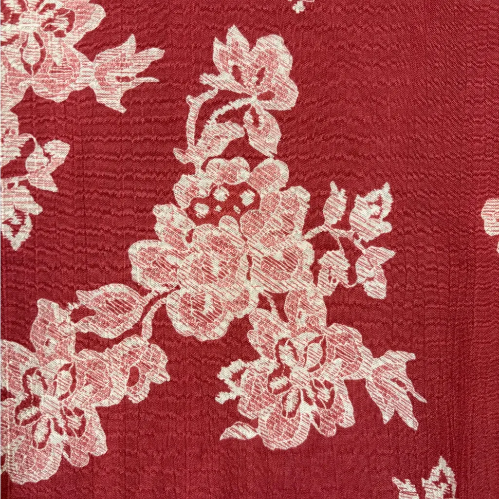 Boho Floral Kimono Cardigan Open Front Pockets Rust Red Bobeau - Image 6